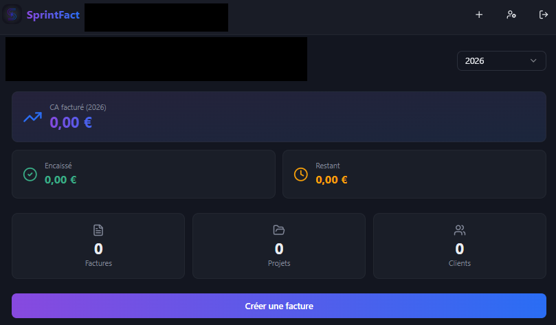 Tableau de bord SprintFact